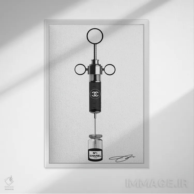 تابلو دکوراتیو شات شنل اثر استودیو وان - نمای قابدار سفید