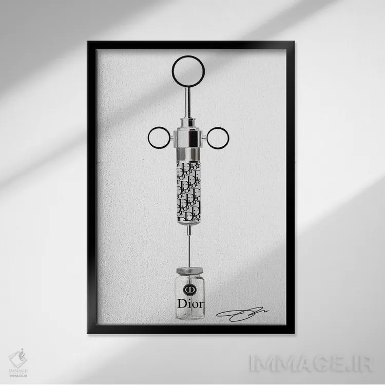 تابلو دکوراتیو شات دیور اثر استودیو وان - نمای قابدار مشکی