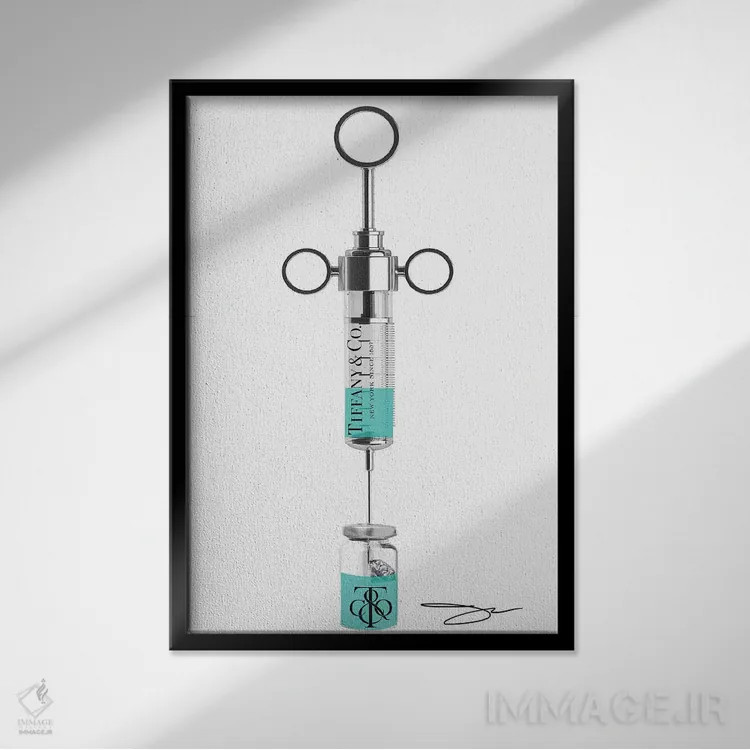 تابلو دکوراتیو شات الماس اثر استودیو وان - نمای قابدار مشکی