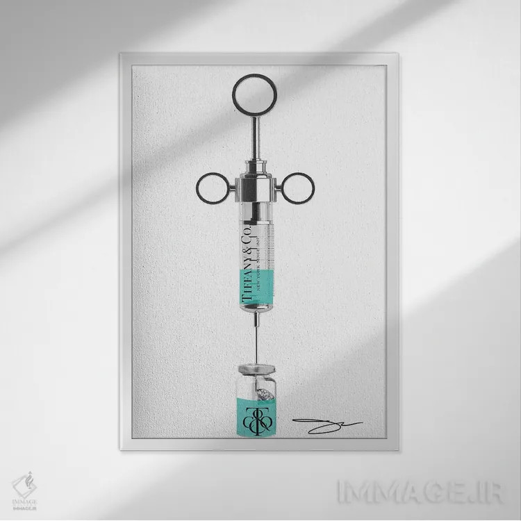 تابلو دکوراتیو شات الماس اثر استودیو وان - نمای قابدار سفید