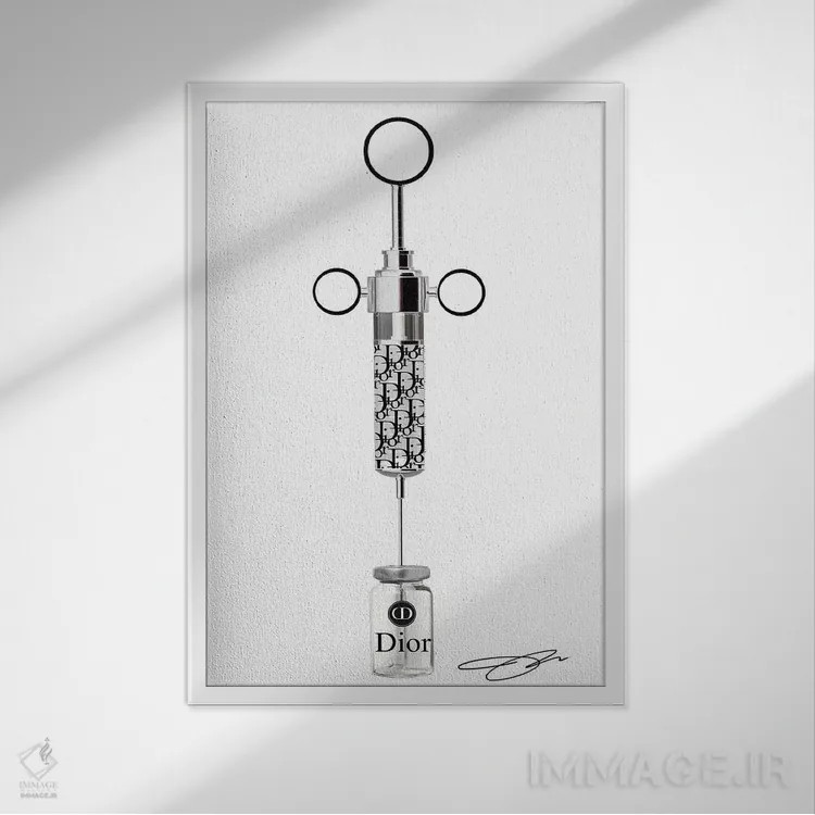 تابلو دکوراتیو شات دیور اثر استودیو وان - نمای قابدار سفید