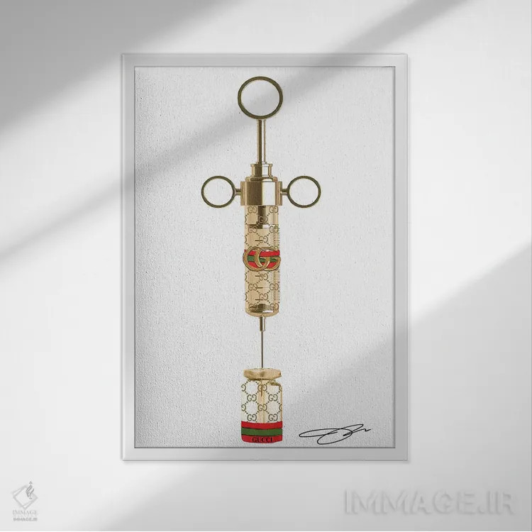 تابلو دکوراتیو شات گوچی اثر استودیو وان - نمای قابدار سفید