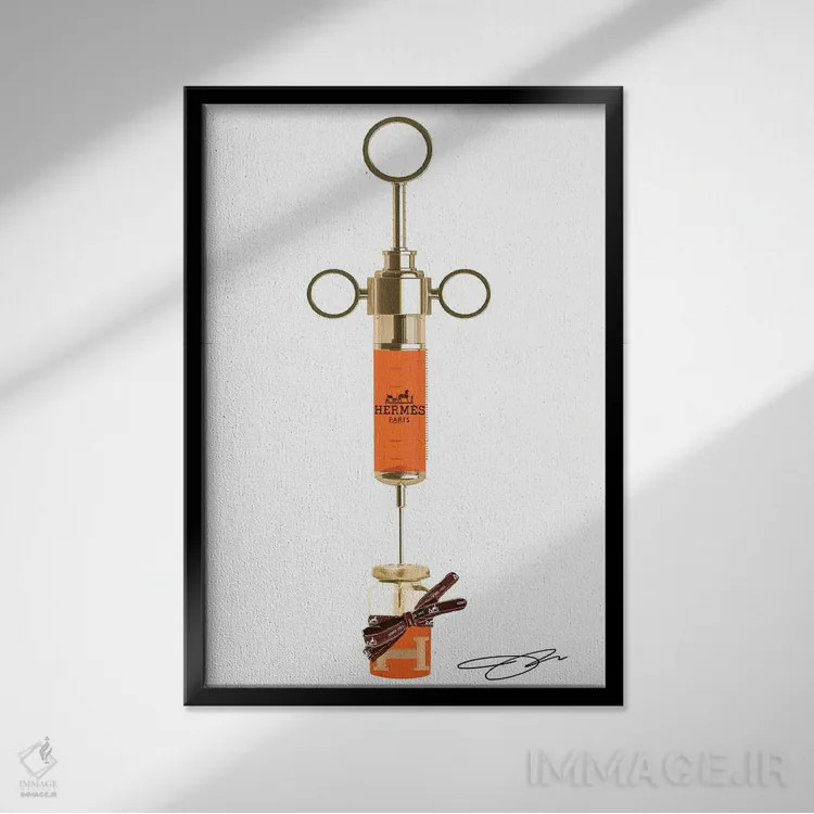 تابلو دکوراتیو شات هرمس اثر استودیو وان - نمای قابدار مشکی