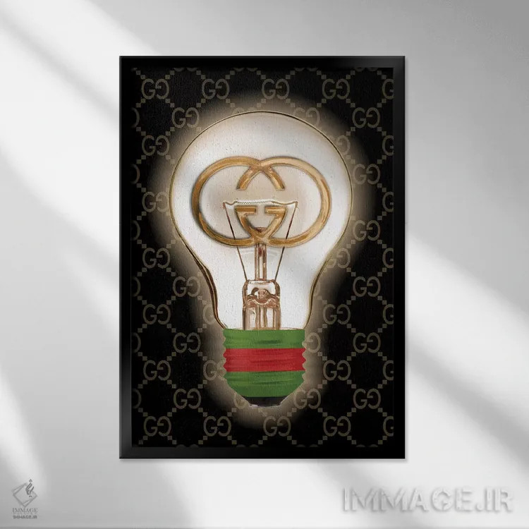 تابلو دکوراتیو گوچی ایده خوبی است اثر استودیو وان - نمای قابدار مشکی