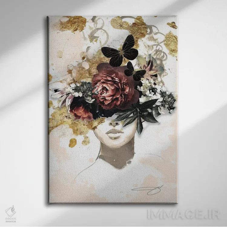 تابلو انتزاعی در رویاهایم اثر استودیو وان - نمای روبهرو روی دیوار