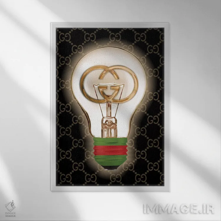 تابلو دکوراتیو گوچی ایده خوبی است اثر استودیو وان - نمای قابدار سفید