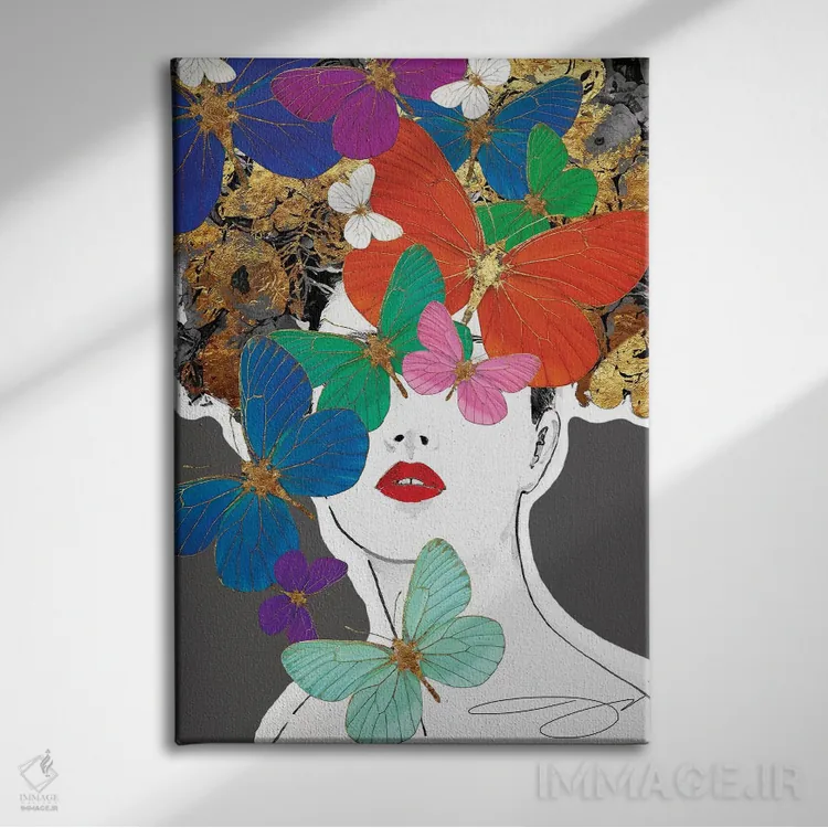 تابلو انتزاعی با من پرواز کن اثر استودیو وان - نمای روبهرو روی دیوار