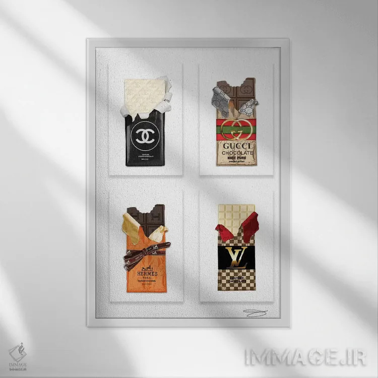 تابلو دکوراتیو اشتیاق برای لباس های سفارشی اثر استودیو وان - نمای قابدار سفید