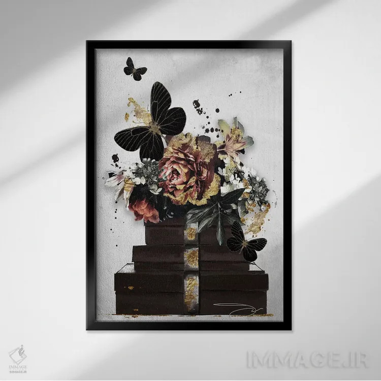 تابلو انتزاعی مرا باز کن اثر استودیو وان - نمای قابدار مشکی
