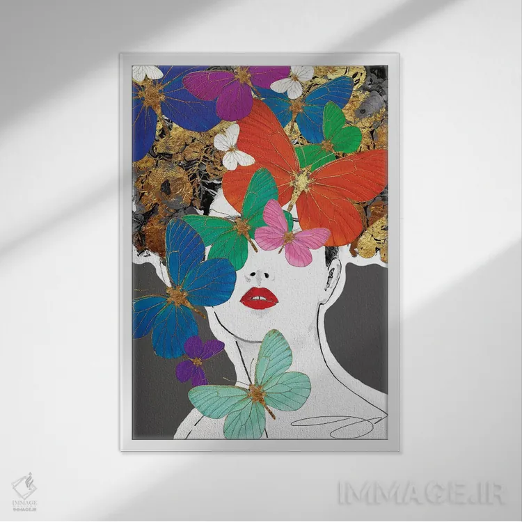 تابلو انتزاعی با من پرواز کن اثر استودیو وان - نمای قابدار سفید