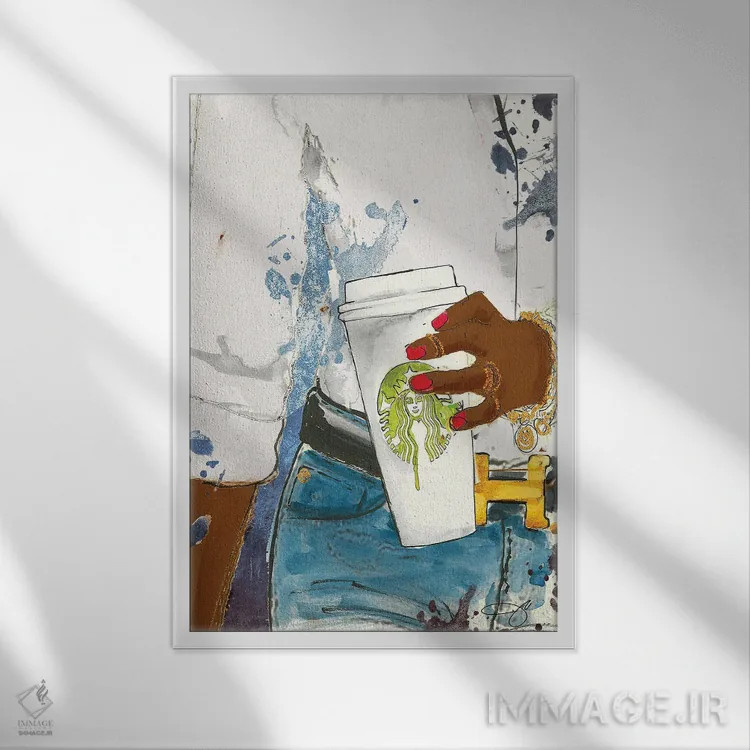 تابلو دکوراتیو ایمان به استارباکس اثر استودیو وان - نمای قابدار سفید