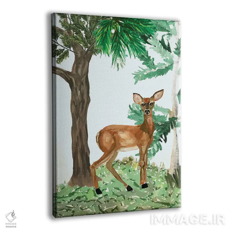 تابلو دکوراتیو A Deer,گوزن ماده، یک آهو اثر پتی سوکول - نمای پرسپکتیو محصول