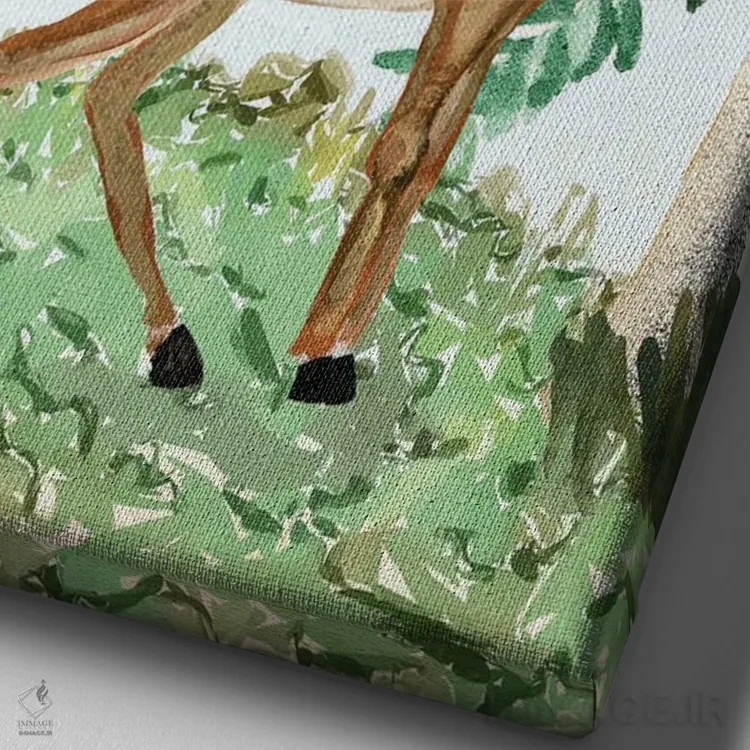 تابلو دکوراتیو A Deer,گوزن ماده، یک آهو اثر پتی سوکول - نمای نزدیک بافت بوم