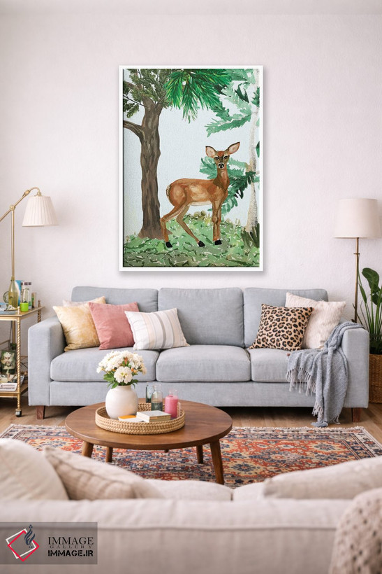تابلو دکوراتیو A Deer,گوزن ماده، یک آهو اثر پتی سوکول - D1W