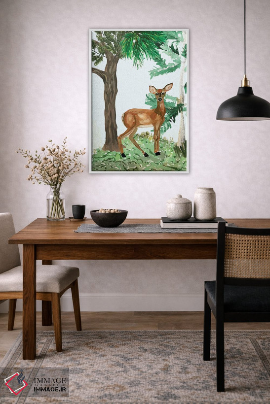 تابلو دکوراتیو A Deer,گوزن ماده، یک آهو اثر پتی سوکول - D2W