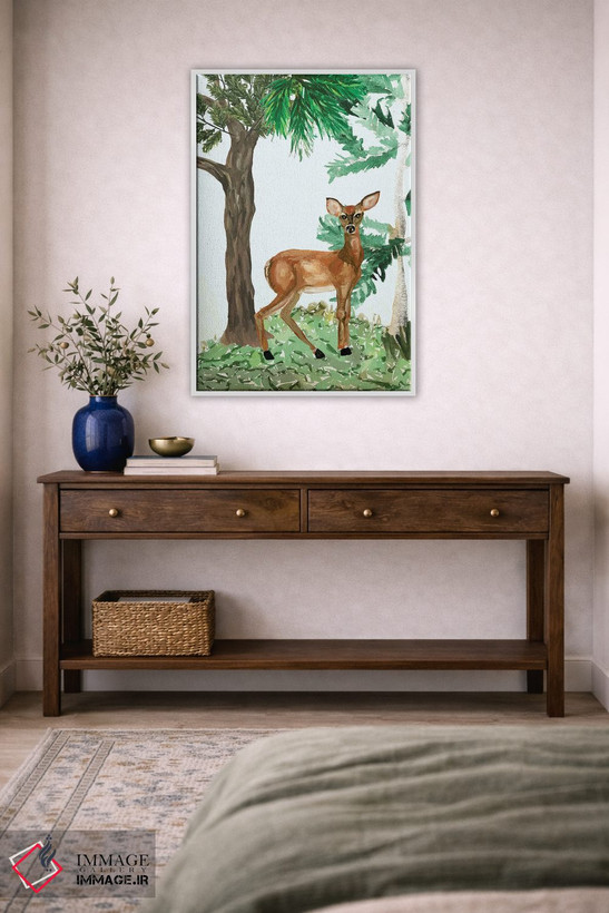 تابلو دکوراتیو A Deer,گوزن ماده، یک آهو اثر پتی سوکول - D3W