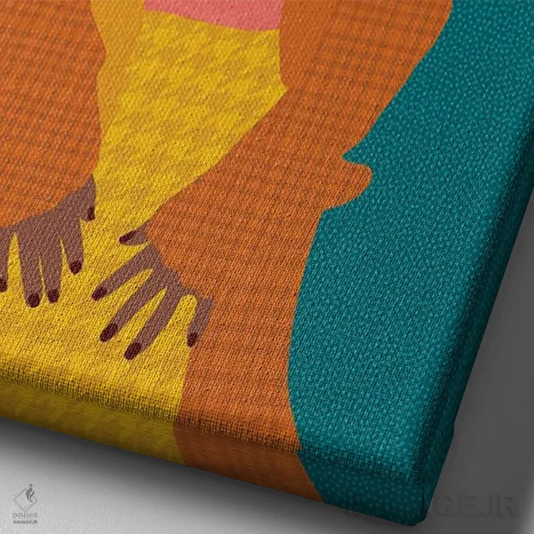 تابلو دکوراتیو مد پاییزی اثر شرکت کاغذ ساگمون - نمای نزدیک بافت بوم