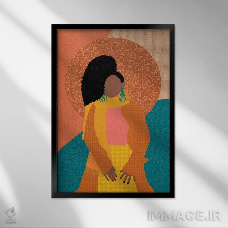 تابلو دکوراتیو مد پاییزی اثر شرکت کاغذ ساگمون - نمای قابدار مشکی