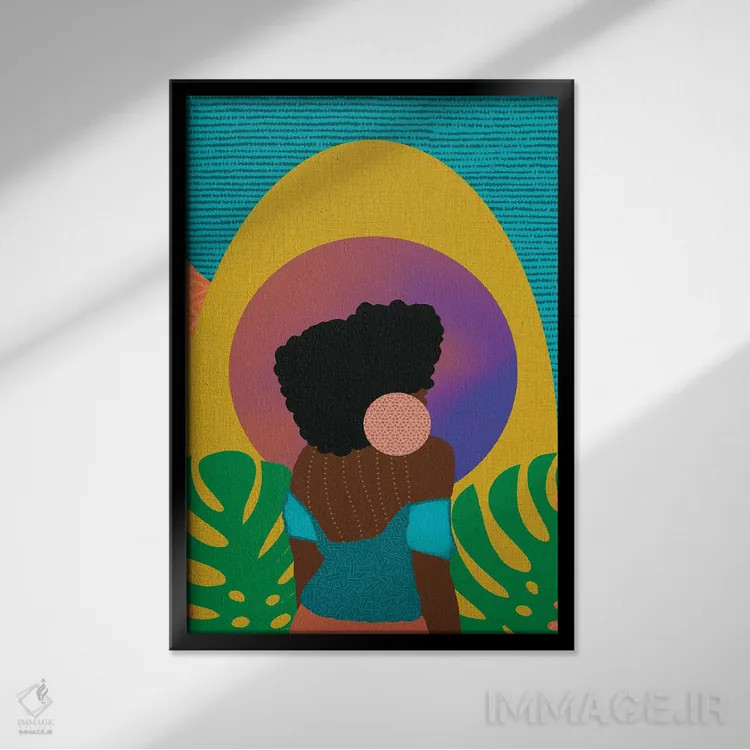 تابلو مدرن شادی اثر شرکت کاغذ ساگمون - نمای قابدار مشکی