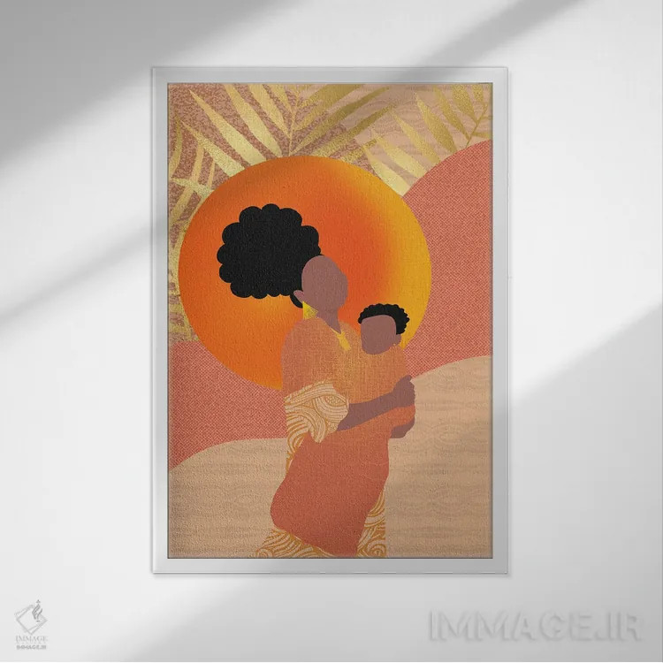 تابلو دکوراتیو مادر تازه اثر شرکت کاغذ ساگمون - نمای قابدار سفید