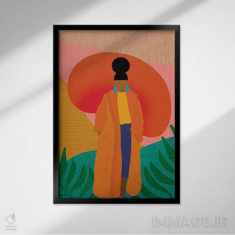 تابلو دکوراتیو سه گانگی در پاییز اثر شرکت کاغذ ساگمون - نمای قابدار مشکی