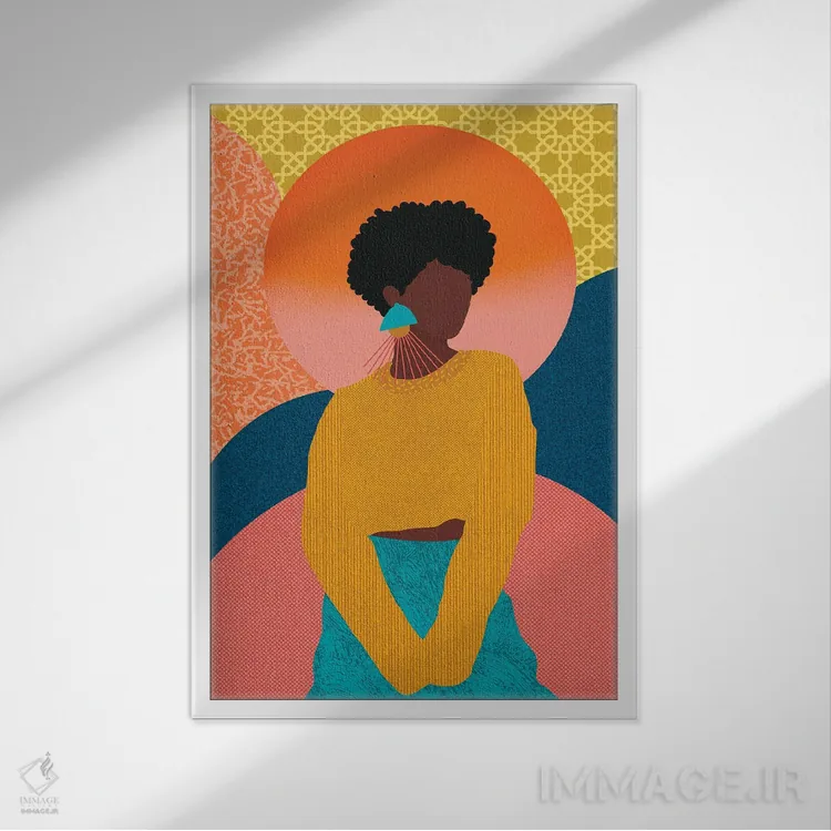 تابلو دکوراتیو سرخی گونه اثر شرکت کاغذ ساگمون - نمای قابدار سفید