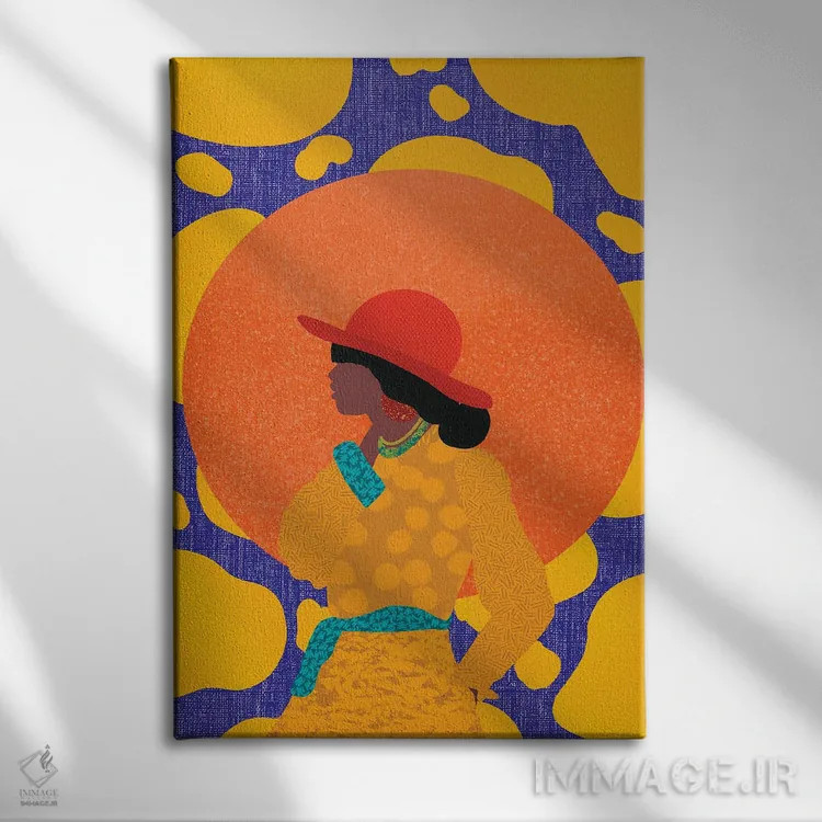 تابلو دکوراتیو زرشکی طلایی اثر شرکت کاغذ ساگمون - نمای روبهرو روی دیوار