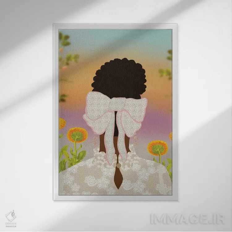 تابلو مدرن کیسی اثر شرکت کاغذ ساگمون - نمای قابدار سفید
