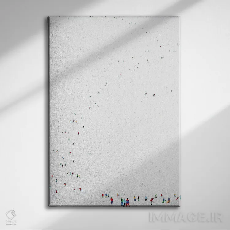 تابلو مینیمال سیاره یخ زده LI اثر استفانی هو - نمای روبهرو روی دیوار