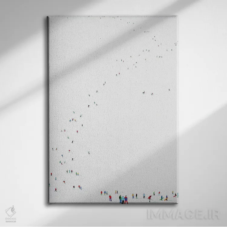 تابلو مینیمال سیاره یخ زده LI اثر استفانی هو - نمای روبهرو روی دیوار