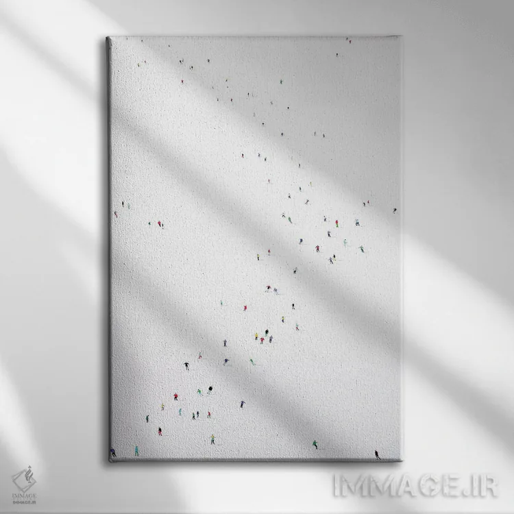 تابلو مینیمال سیاره یخ زده XLII اثر استفانی هو - نمای روبهرو روی دیوار
