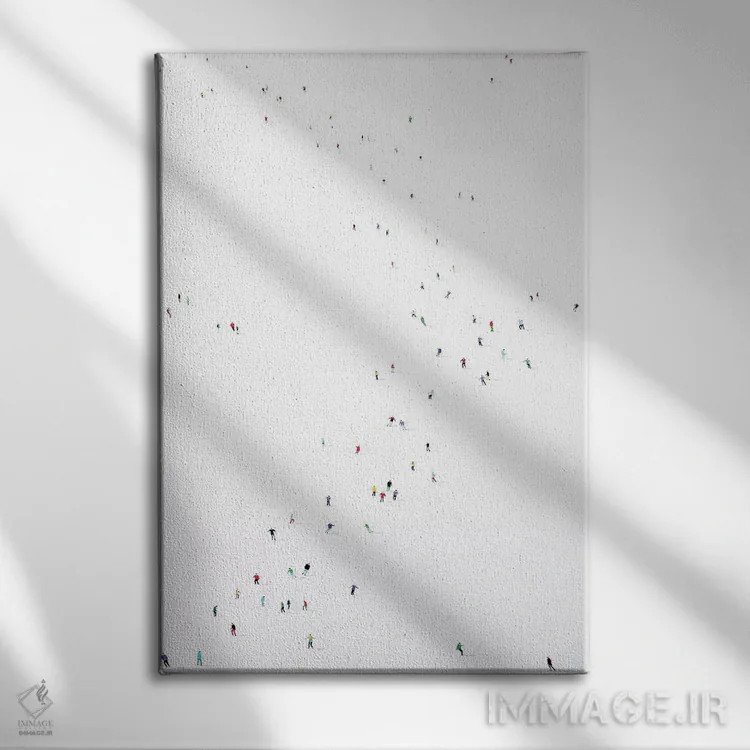 تابلو مینیمال سیاره یخ زده XLII اثر استفانی هو - نمای روبهرو روی دیوار