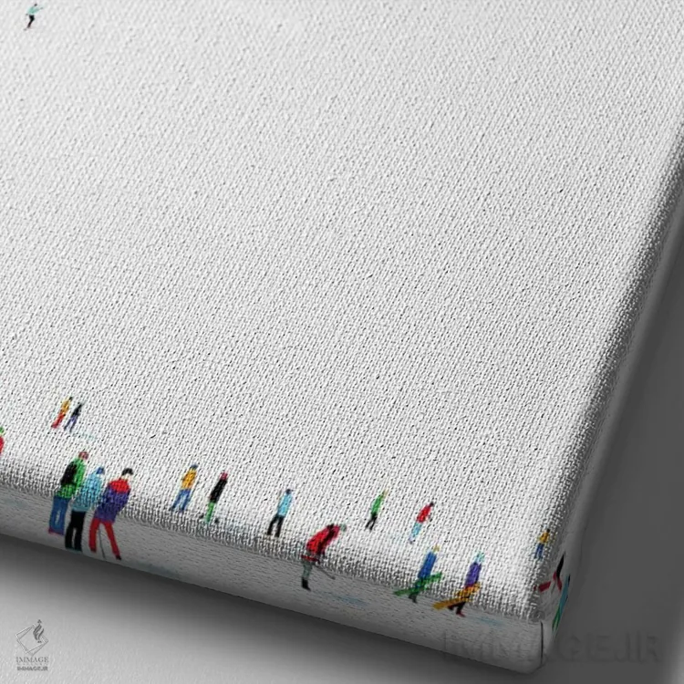 تابلو مینیمال سیاره یخ زده LI اثر استفانی هو - نمای نزدیک بافت بوم