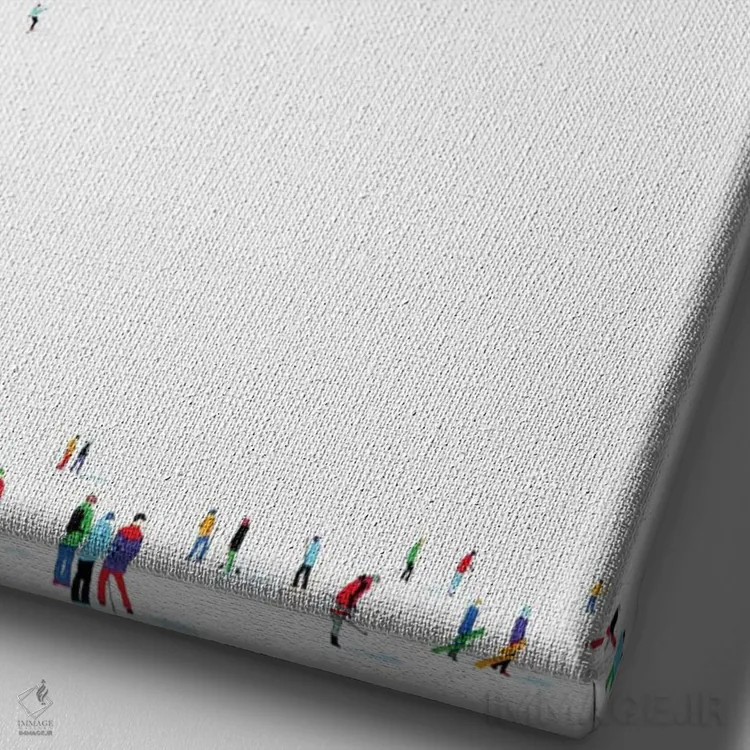 تابلو مینیمال سیاره یخ زده LI اثر استفانی هو - نمای نزدیک بافت بوم