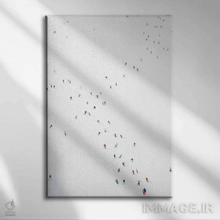 تابلو مینیمال سیاره منجمد چهل و چهارم اثر استفانی هو - نمای روبهرو روی دیوار