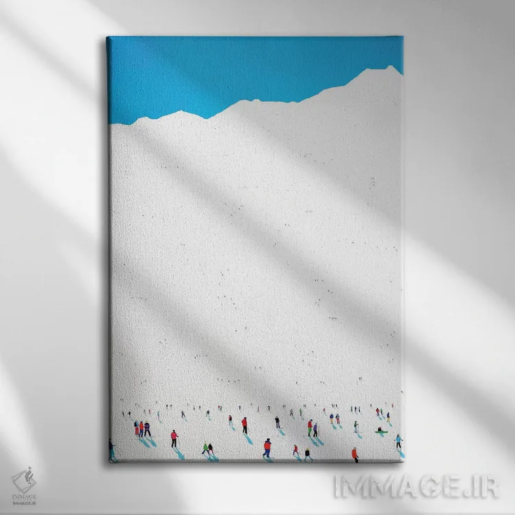 تابلو مینیمال سیاره یخ زده LVII اثر استفانی هو - نمای روبهرو روی دیوار