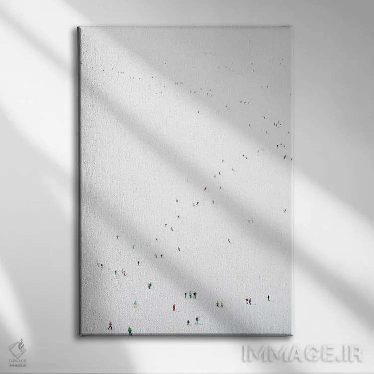 تابلو مینیمال سیاره منجمد چهل و سوم اثر استفانی هو - نمای روبهرو روی دیوار