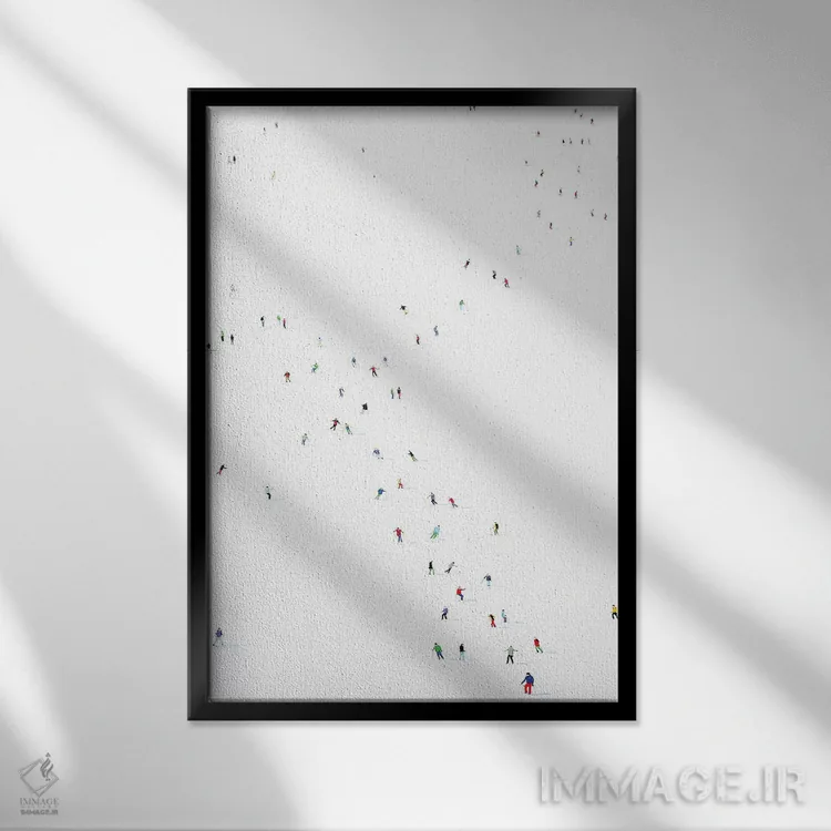 تابلو مینیمال سیاره منجمد چهل و چهارم اثر استفانی هو - نمای قابدار مشکی