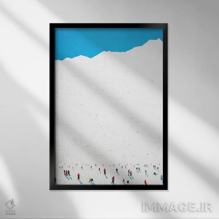 تابلو مینیمال سیاره یخ زده LVII اثر استفانی هو - نمای قابدار مشکی