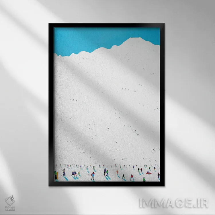 تابلو مینیمال سیاره یخ زده LX اثر استفانی هو - نمای قابدار مشکی