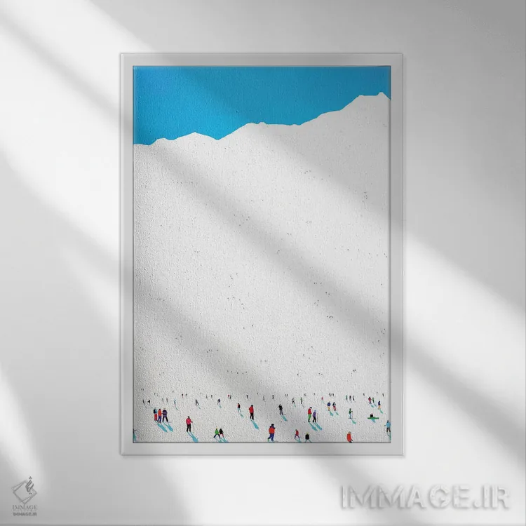 تابلو مینیمال سیاره یخ زده LVII اثر استفانی هو - نمای قابدار سفید