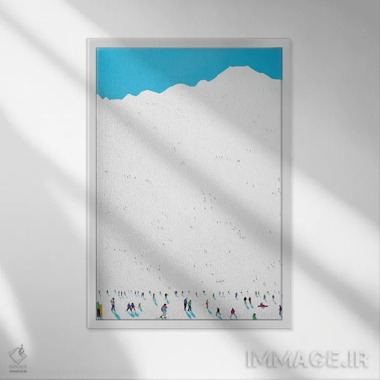 تابلو مینیمال سیاره یخ زده LX اثر استفانی هو - نمای قابدار سفید