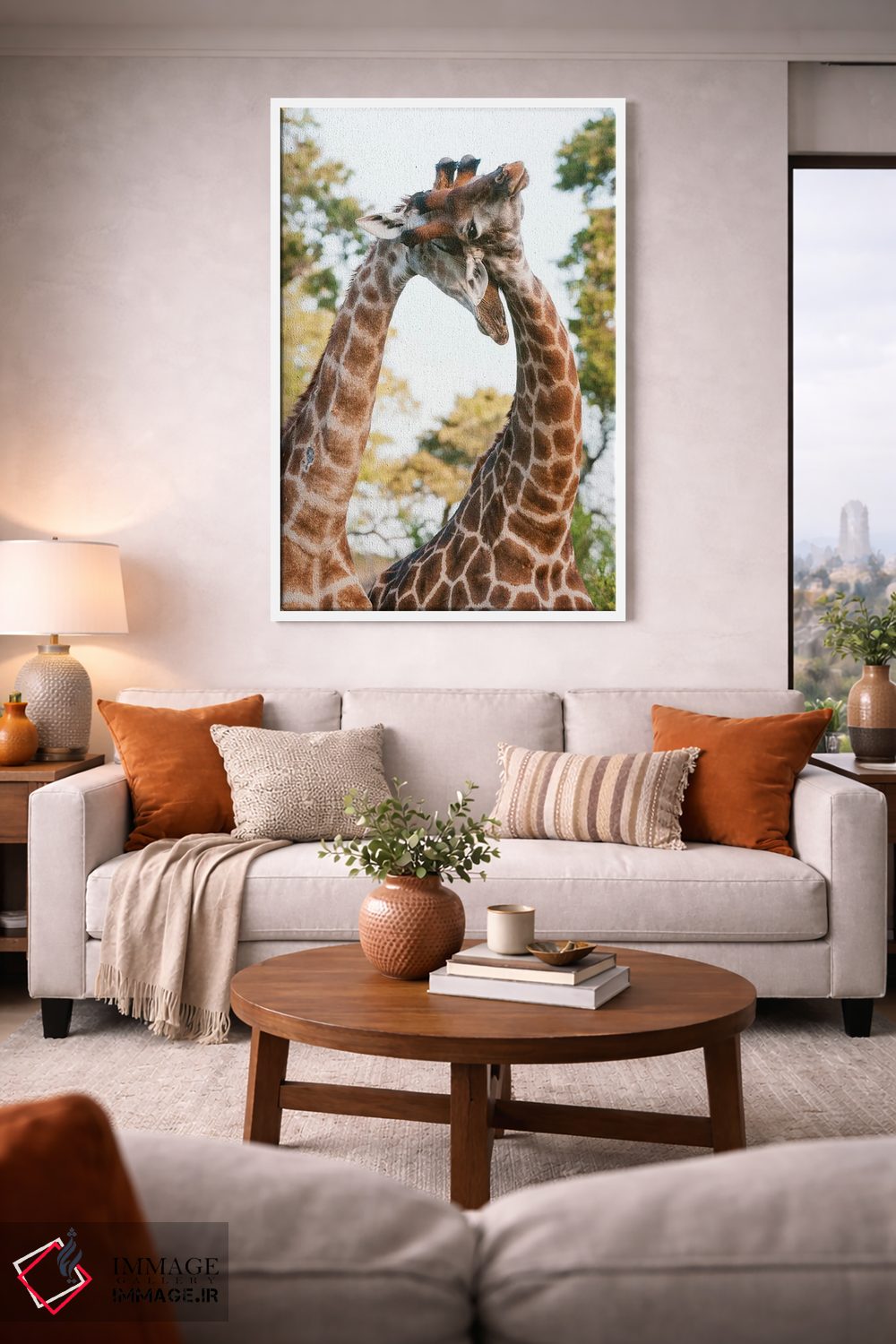 تابلو دکوراتیو Giraffa Camelopardalis, Sparring. Mala Mala Game Reserve… اثر سرجیو پیتامیتز - D1W