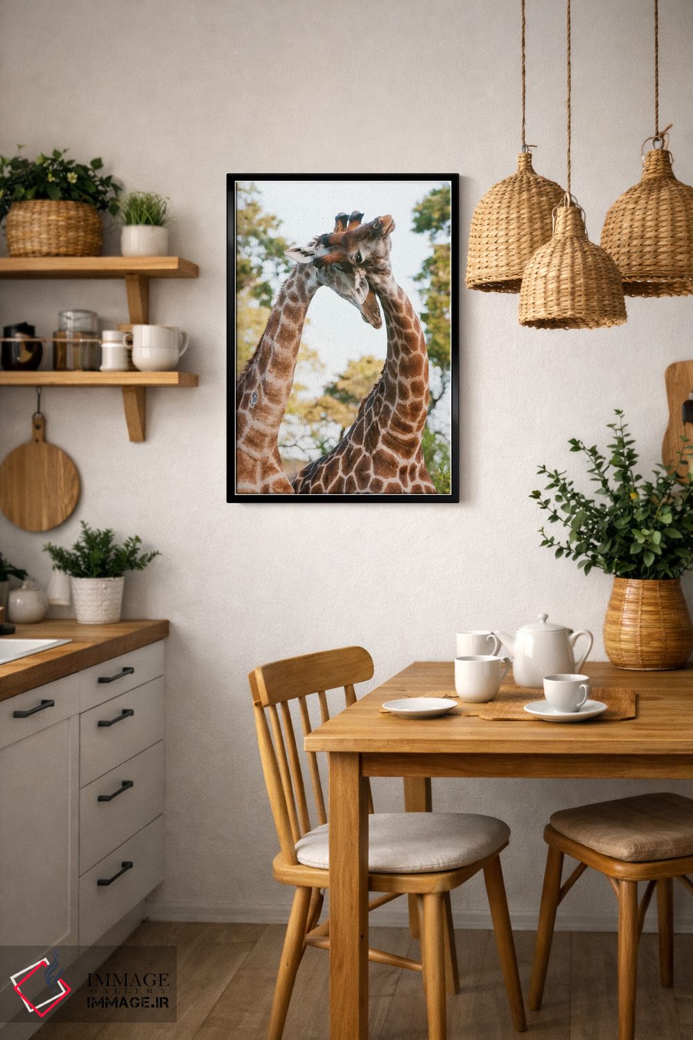 تابلو دکوراتیو Giraffa Camelopardalis, Sparring. Mala Mala Game Reserve… اثر سرجیو پیتامیتز - D6B