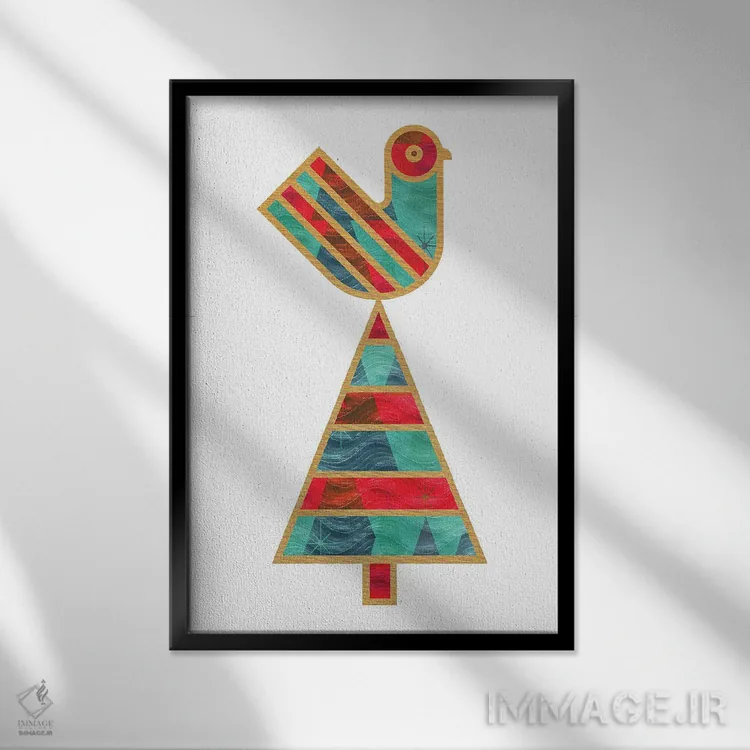 تابلو مدرن درخت کبوتر اثر اسکات پارتریج - نمای قابدار مشکی