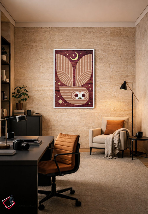 تابلو مدرن جغد نواردار در حال پرواز اثر اسکات پارتریج - D6W