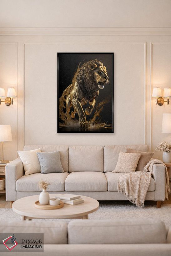 تابلو دکوراتیو Lion,برتری، شیر اثر اسپیس اسکیپز - D4B
