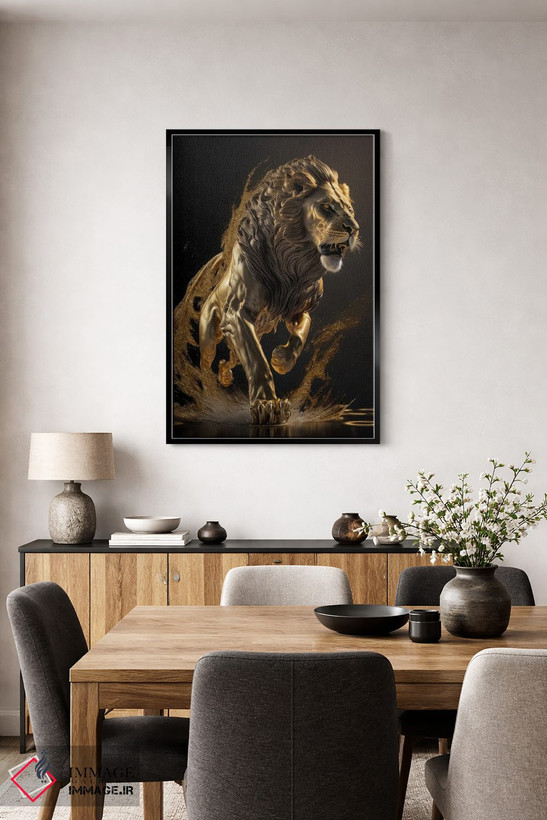 تابلو دکوراتیو Lion,برتری، شیر اثر اسپیس اسکیپز - D5B