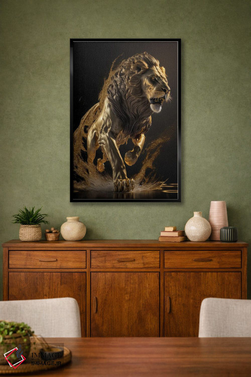 تابلو دکوراتیو Lion,برتری، شیر اثر اسپیس اسکیپز - D3B