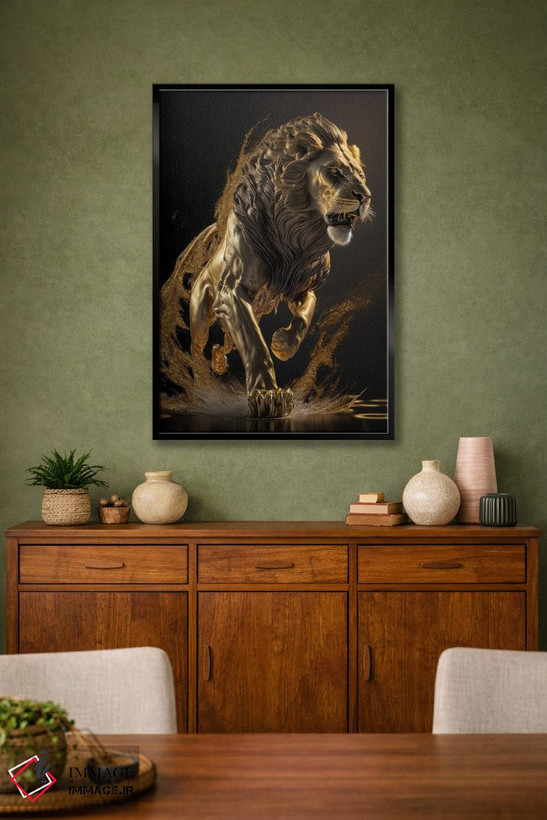 تابلو دکوراتیو Lion,برتری، شیر اثر اسپیس اسکیپز - D3B